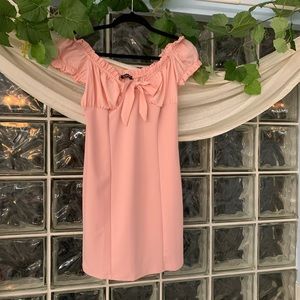 Pink off the shoulder dress